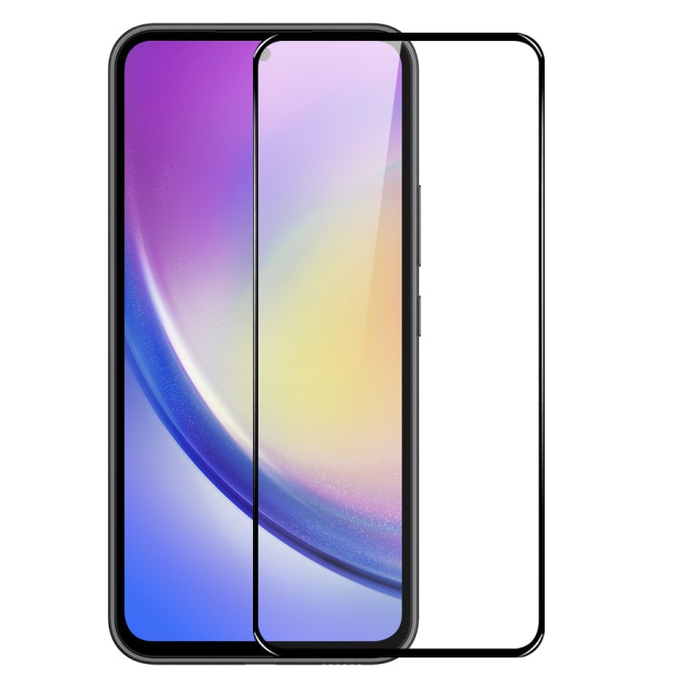 For Samsung Galaxy A35 5G NORTHJO A++ Screen Protector Full Glue Silk Printing Tempered Glass Film(Black)
