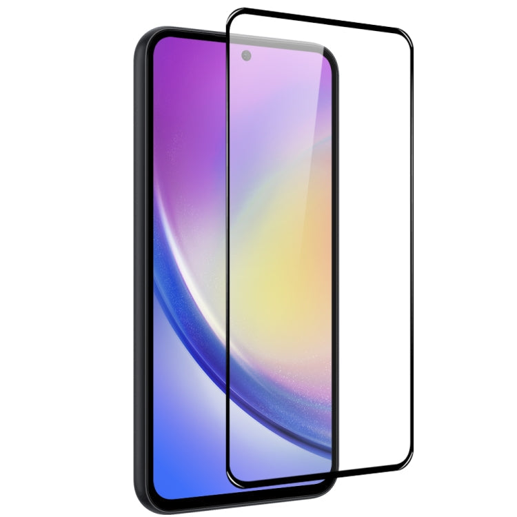For Samsung Galaxy A35 5G NORTHJO A++ Screen Protector Full Glue Silk Printing Tempered Glass Film(Black)