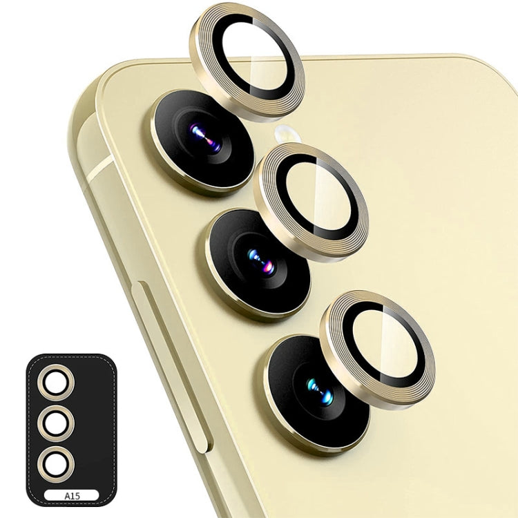 For Samsung Galaxy A15 4G / 5G ENKAY Hat-Prince 9H Rear Camera Lens Aluminium Alloy Tempered Glass Film(Golden)
