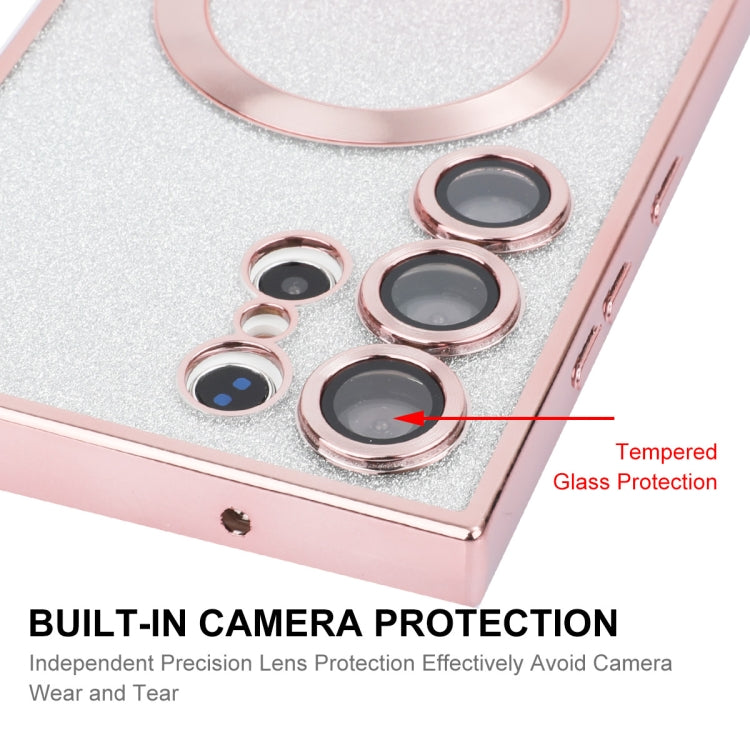 For Samsung Galaxy S23 Ultra 5G ENKAY Hat-Prince Magnetic Glitter Plated TPU Phone Case with Lens Film(Silver)