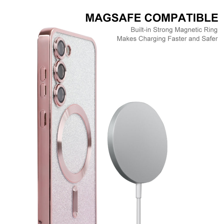 For Samsung Galaxy S25+ 5G ENKAY Hat-Prince Magnetic Glitter Plated TPU Phone Case with Lens Film(Green)
