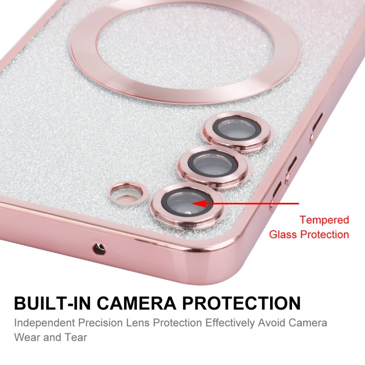 For Samsung Galaxy S25+ 5G ENKAY Hat-Prince Magnetic Glitter Plated TPU Phone Case with Lens Film(Green)