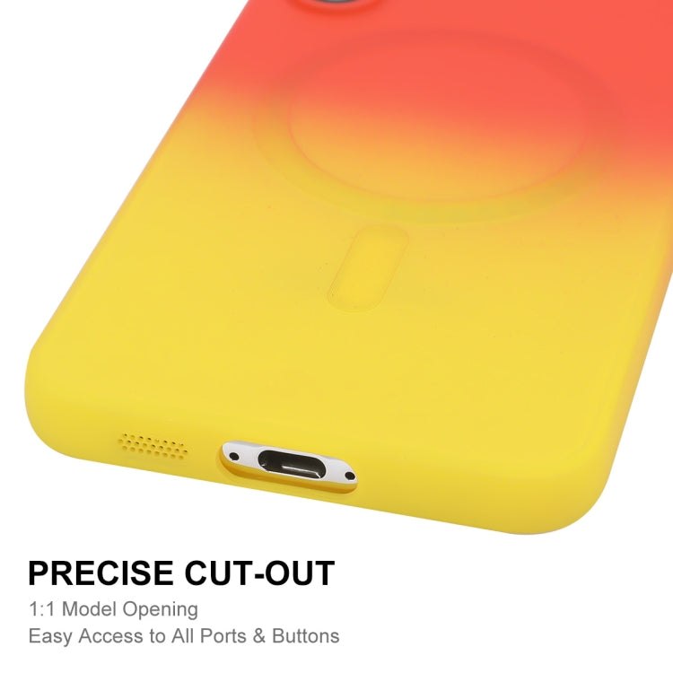 For Samsung Galaxy S23+ 5G ENKAY Hat-Prince MagSafe Rainbow Gradient Silicone Phone Case with Lens Film(Pink Rose)