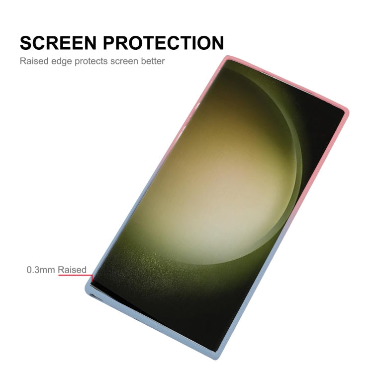 For Samsung Galaxy S23 Ultra 5G ENKAY Hat-Prince MagSafe Rainbow Gradient Silicone Phone Case with Lens Film(Pink Rose)