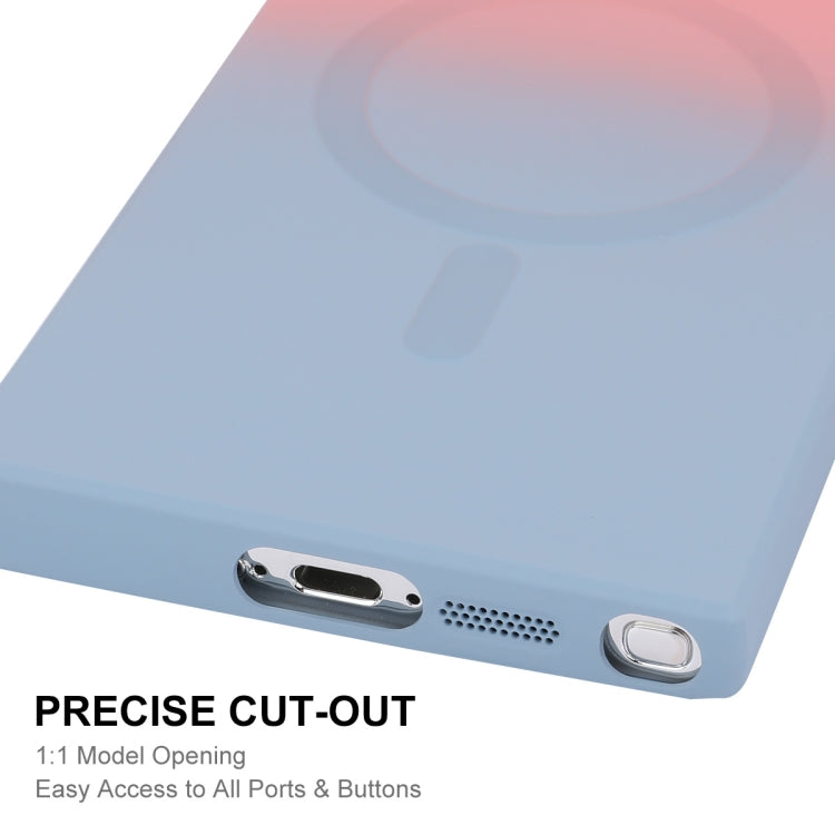 For Samsung Galaxy S24 Ultra 5G ENKAY Hat-Prince MagSafe Rainbow Gradient Silicone Phone Case with Lens Film(Pink Rose)