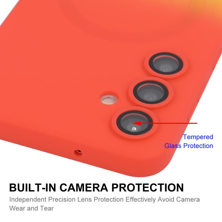 For Samsung Galaxy S25 5G ENKAY Hat-Prince MagSafe Rainbow Gradient Silicone Phone Case with Lens Film(Dark Blue)