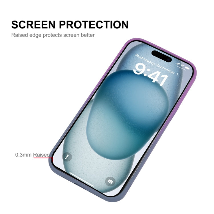 For iPhone 14 Pro Max ENKAY Hat-Prince MagSafe Rainbow Gradient Silicone Phone Case with Lens Film(Green Blue)