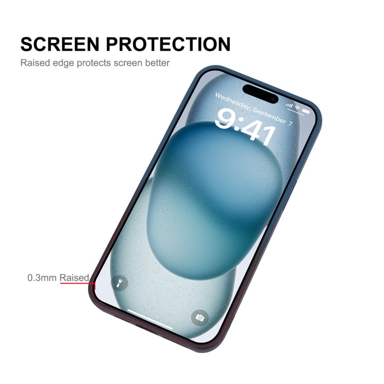 For iPhone 15 Plus ENKAY Hat-Prince MagSafe Rainbow Gradient Silicone Phone Case with Lens Film(Dark Blue)