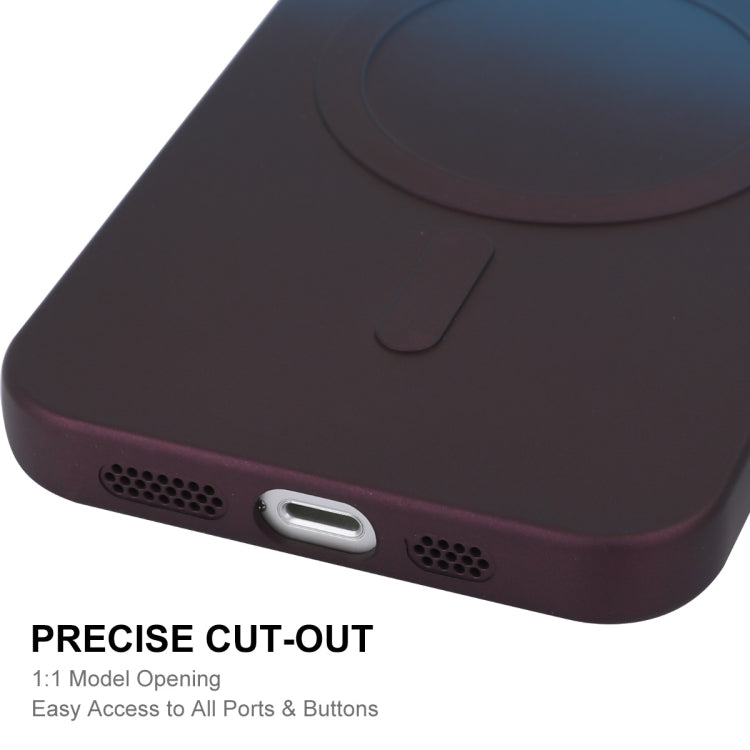 For iPhone 15 ENKAY Hat-Prince MagSafe Rainbow Gradient Silicone Phone Case with Lens Film(Pink Rose)