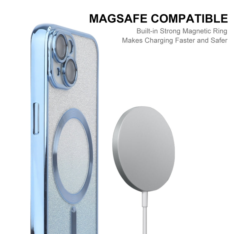 For iPhone 14 Plus ENKAY Hat-Prince Magnetic Glitter Plated Shockproof Phone Case with Lens Film(Golden)