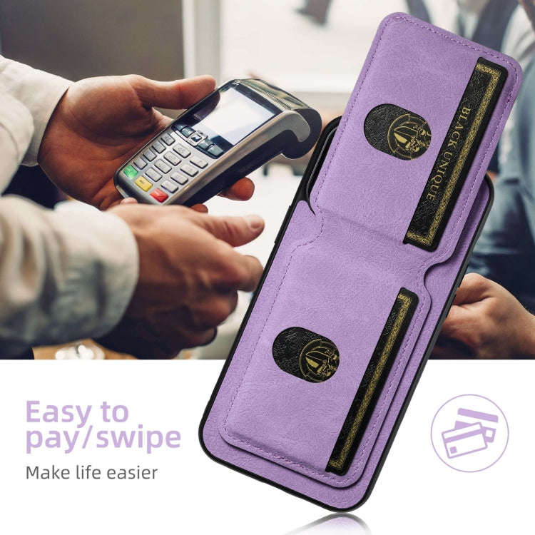 For Samsung Galaxy S24+ 5G Suteni H02 Litchi Leather Card Wallet Stand Back Phone Case(Purple)