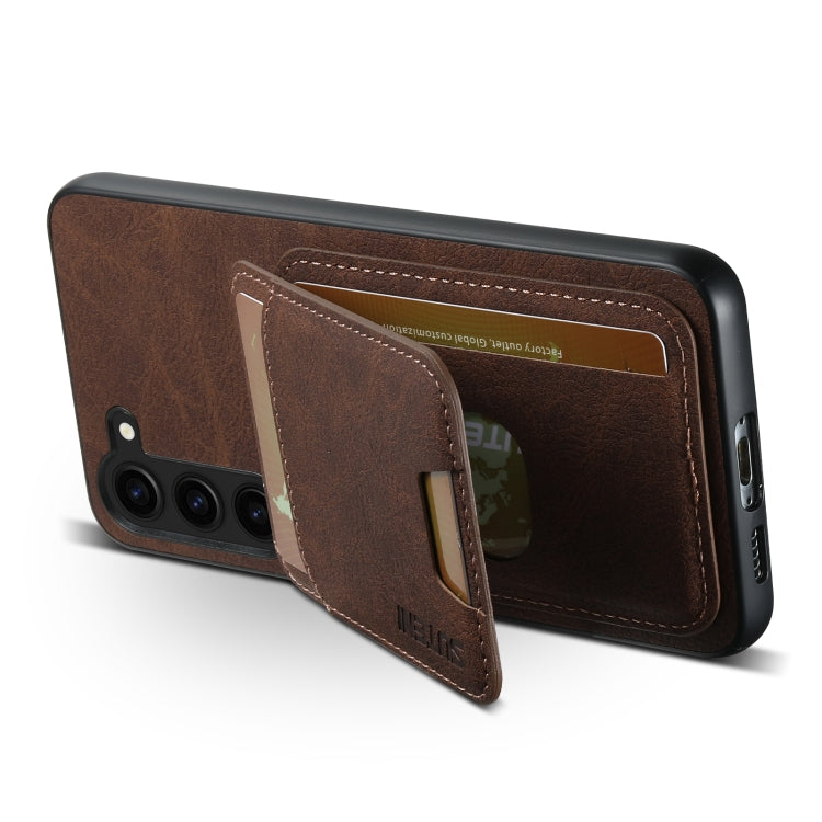 For Samsung Galaxy S23+ 5G Suteni H02 Litchi Leather Card Wallet Stand Back Phone Case(Brown)