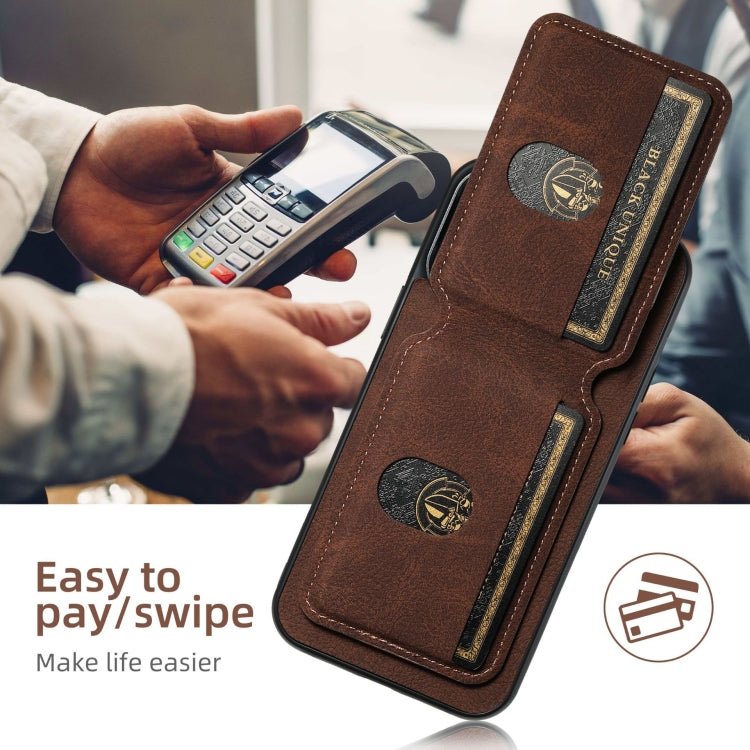 For Samsung Galaxy S23+ 5G Suteni H02 Litchi Leather Card Wallet Stand Back Phone Case(Brown)