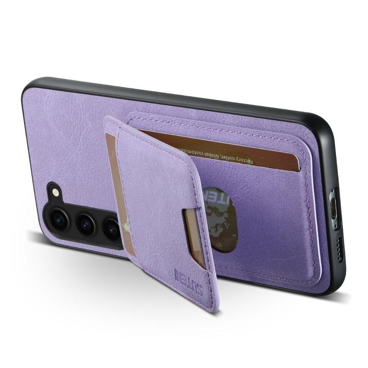 For Samsung Galaxy S23+ 5G Suteni H02 Litchi Leather Card Wallet Stand Back Phone Case(Purple)