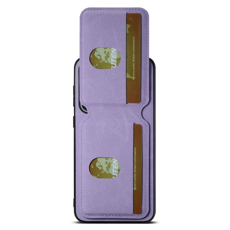 For Samsung Galaxy S23+ 5G Suteni H02 Litchi Leather Card Wallet Stand Back Phone Case(Purple)