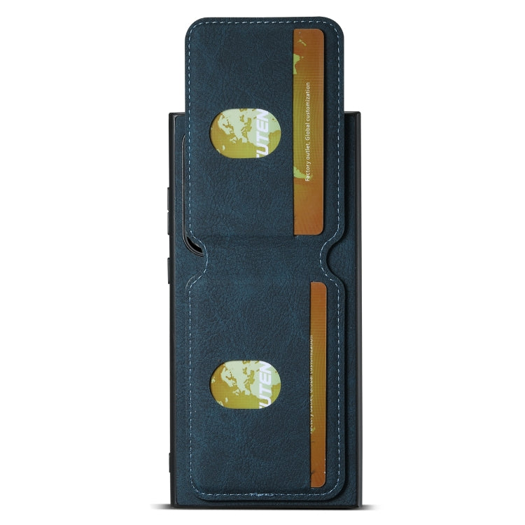 For Samsung Galaxy S23 Ultra 5G Suteni H02 Litchi Leather Card Wallet Stand Back Phone Case(Blue)