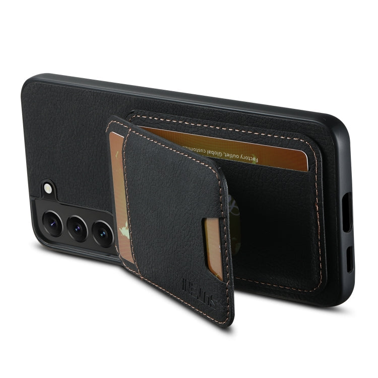 For Samsung Galaxy S22+ 5G Suteni H02 Litchi Leather Card Wallet Stand Back Phone Case(Black)