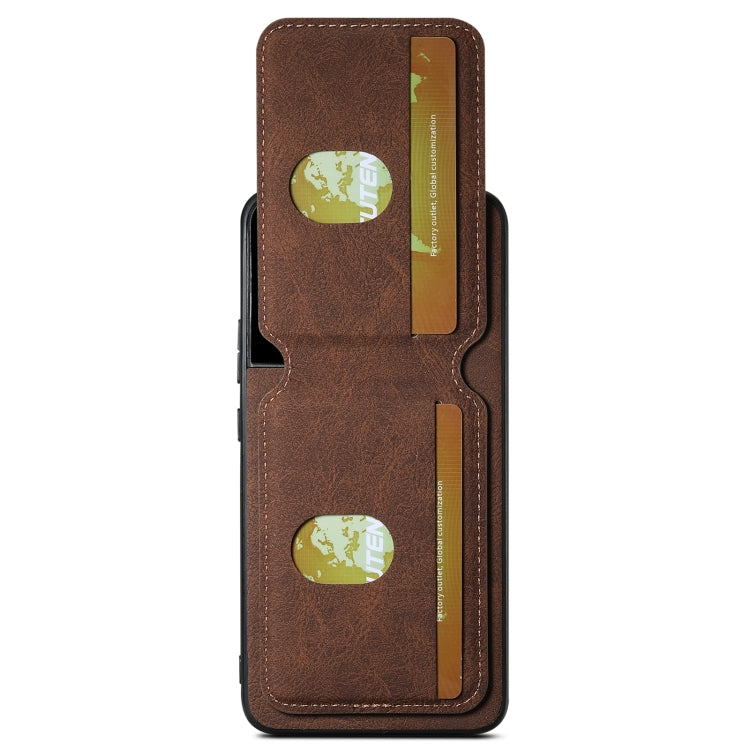 For Samsung Galaxy S22+ 5G Suteni H02 Litchi Leather Card Wallet Stand Back Phone Case(Brown)