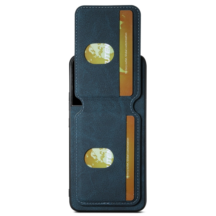 For Samsung Galaxy S22+ 5G Suteni H02 Litchi Leather Card Wallet Stand Back Phone Case(Blue)