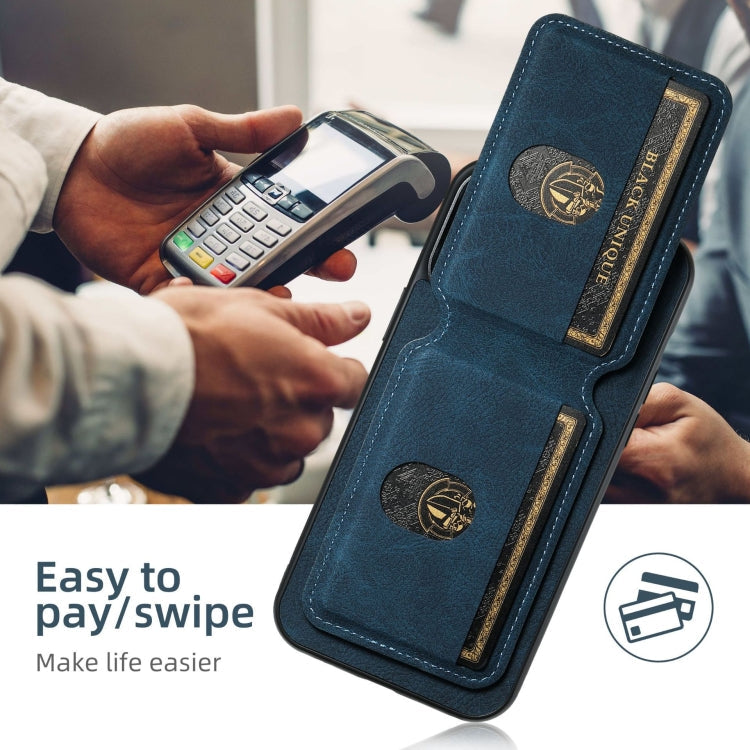 For Samsung Galaxy S22+ 5G Suteni H02 Litchi Leather Card Wallet Stand Back Phone Case(Blue)