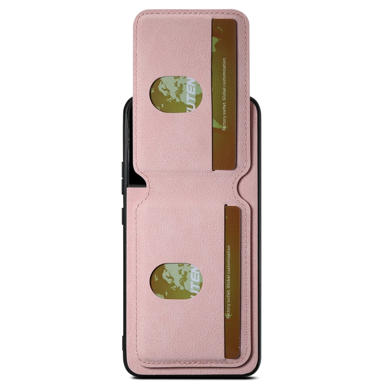 For Samsung Galaxy S22+ 5G Suteni H02 Litchi Leather Card Wallet Stand Back Phone Case(Pink)