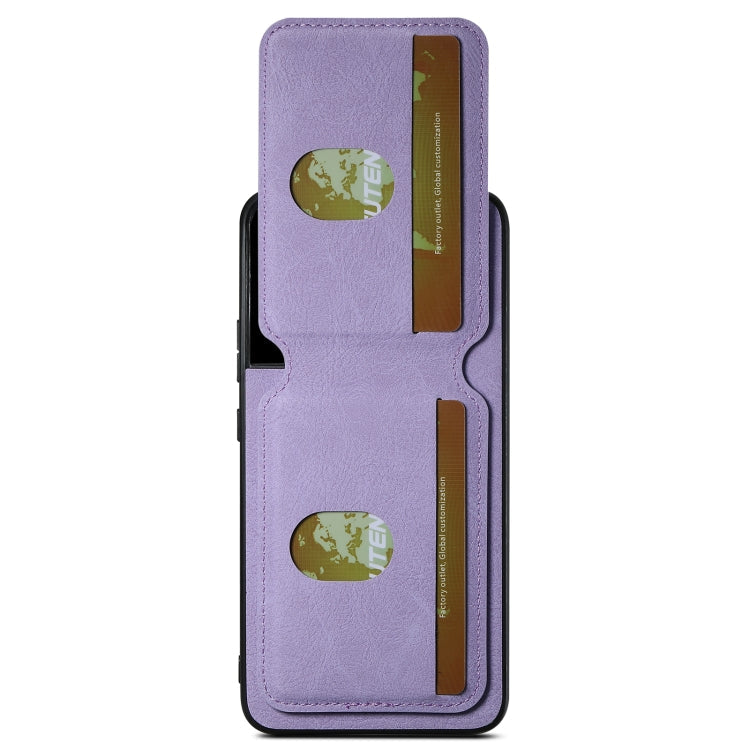 For Samsung Galaxy S22+ 5G Suteni H02 Litchi Leather Card Wallet Stand Back Phone Case(Purple)