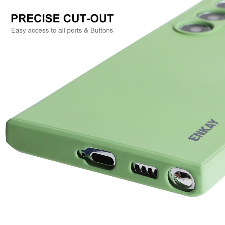 For Samsung Galaxy S24 Ultra 5G ENKAY Liquid Silicone Soft Shockproof Phone Case(Dark Green)
