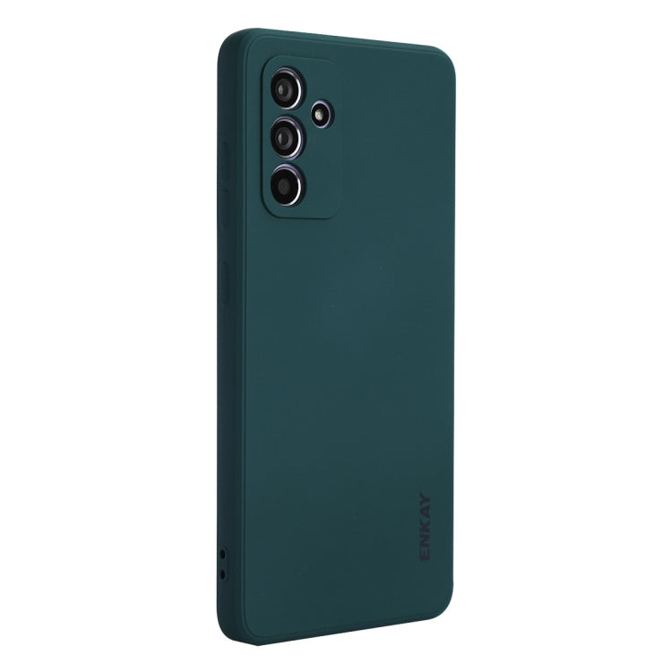 For Samsung Galaxy A55 ENKAY Liquid Silicone Soft Shockproof Phone Case(Dark Green)