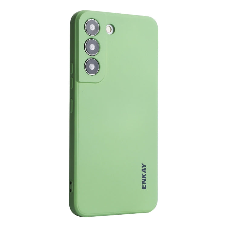 For Samsung Galaxy S25 5G ENKAY Liquid Silicone Soft Shockproof Phone Case(Light Green)