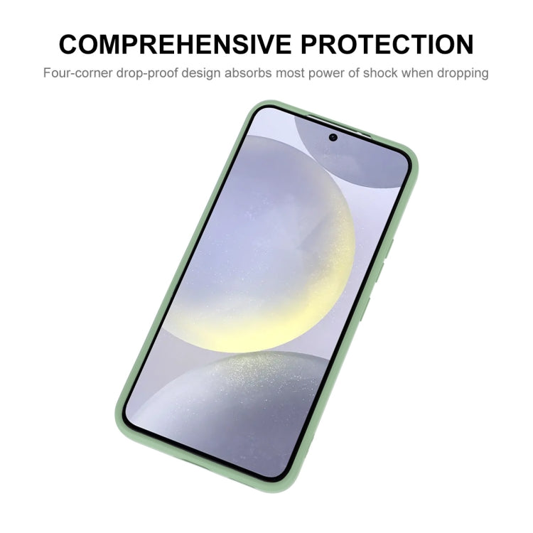 For Samsung Galaxy S25 5G ENKAY Liquid Silicone Soft Shockproof Phone Case(Light Green)