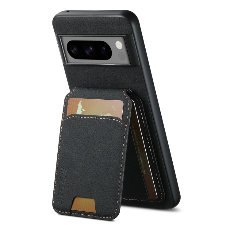 For Google Pixel 8 Pro Suteni H02 Litchi Leather Card Wallet Stand Back Phone Case(Black)