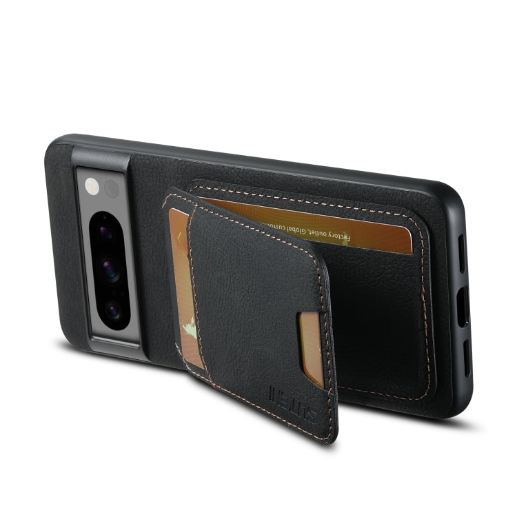 For Google Pixel 8 Pro Suteni H02 Litchi Leather Card Wallet Stand Back Phone Case(Black)