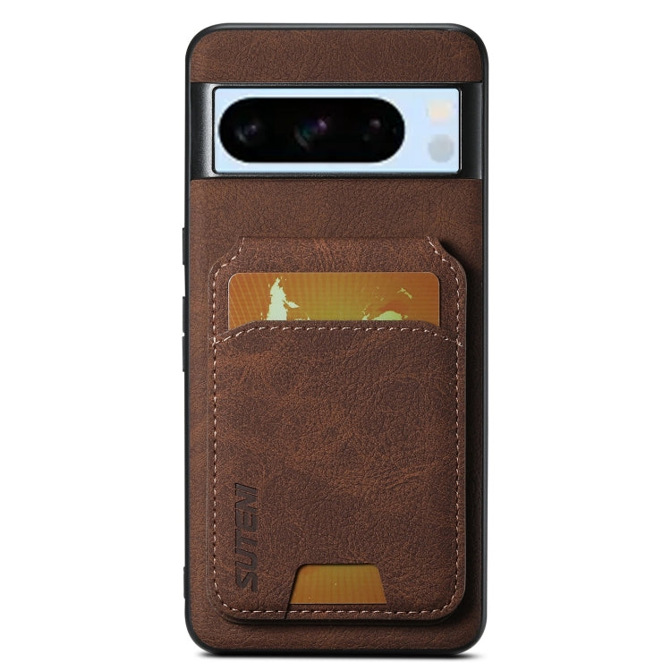 For Google Pixel 8 Pro Suteni H02 Litchi Leather Card Wallet Stand Back Phone Case(Brown)