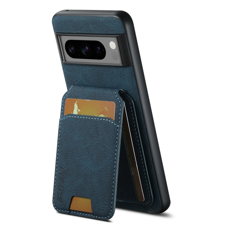 For Google Pixel 7 Pro Suteni H02 Litchi Leather Card Wallet Stand Back Phone Case(Blue)