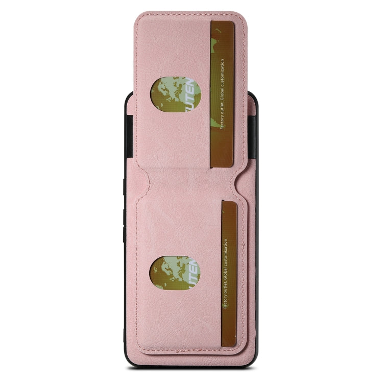 For Google Pixel 6 Pro Suteni H02 Litchi Leather Card Wallet Stand Back Phone Case(Pink)