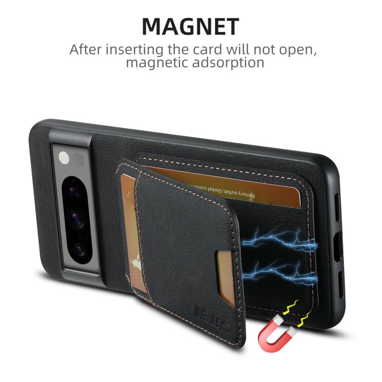 For Google Pixel 9 Suteni H02 Litchi Leather Card Wallet Stand Back Phone Case(Black)