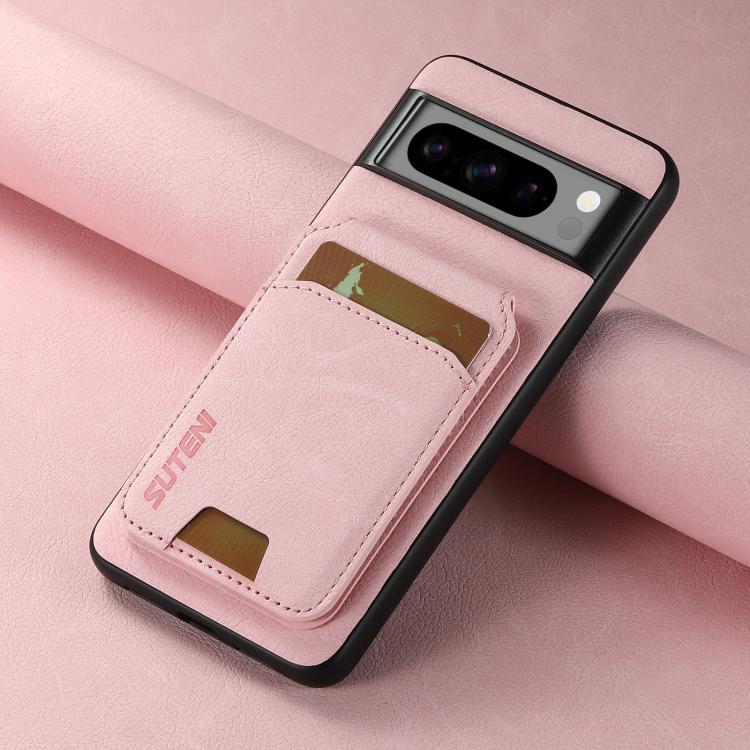 For Google Pixel 9 Suteni H02 Litchi Leather Card Wallet Stand Back Phone Case(Pink)