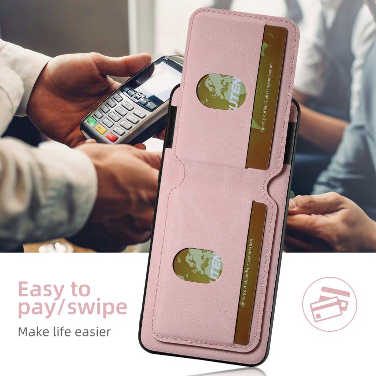 For Google Pixel 9 Suteni H02 Litchi Leather Card Wallet Stand Back Phone Case(Pink)