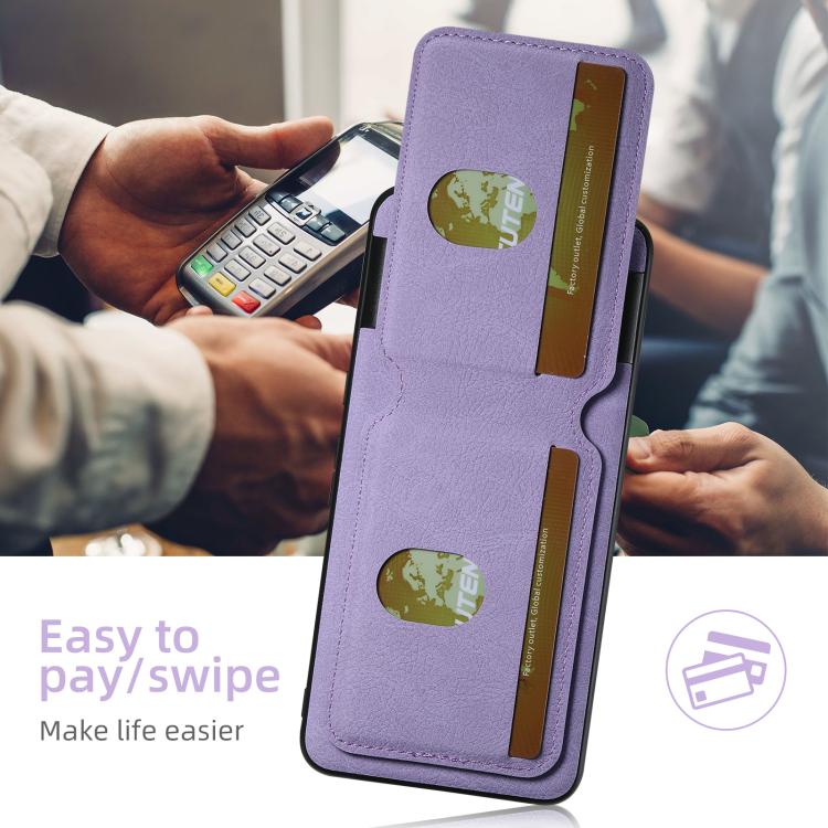 For Google Pixel 9 Pro XL Suteni H02 Litchi Leather Card Wallet Stand Back Phone Case(Purple)
