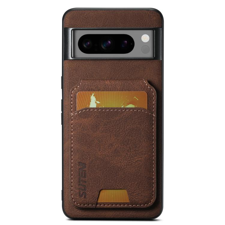 For Google Pixel 10 Suteni H02 Litchi Leather Card Wallet Stand Back Phone Case(Brown)