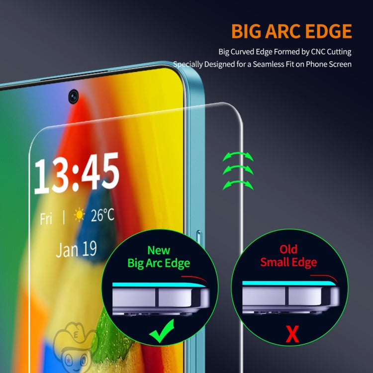 For Huawei nova 11i 2pcs ENKAY 9H Big Arc Edge High Aluminum-silicon Tempered Glass Film