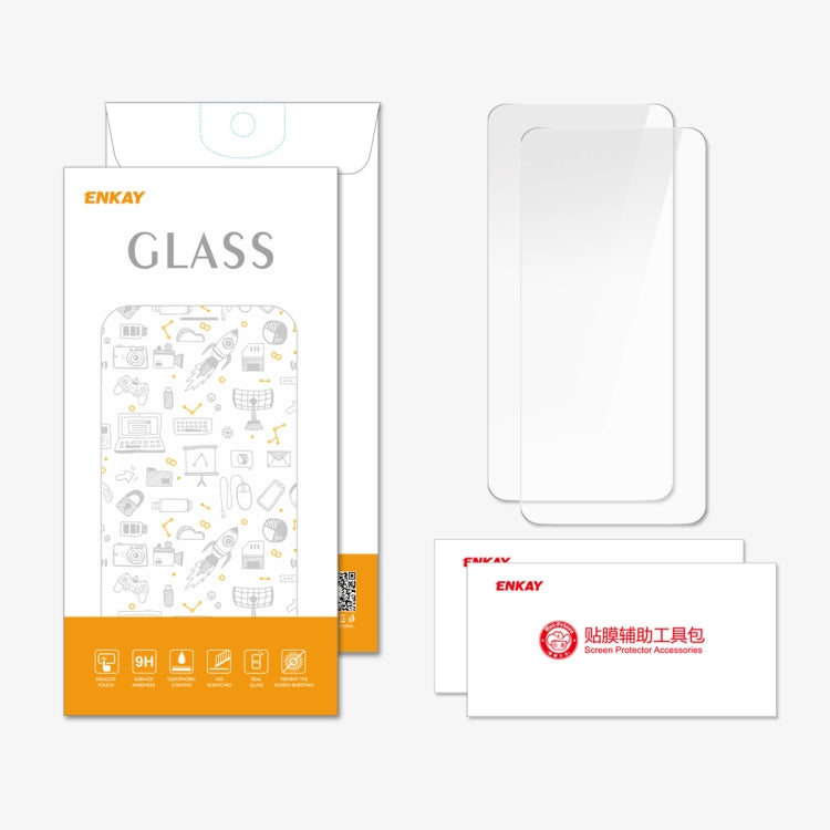 For Realme Narzo N55 / C55 2pcs ENKAY 9H Big Arc Edge High Aluminum-silicon Tempered Glass Film