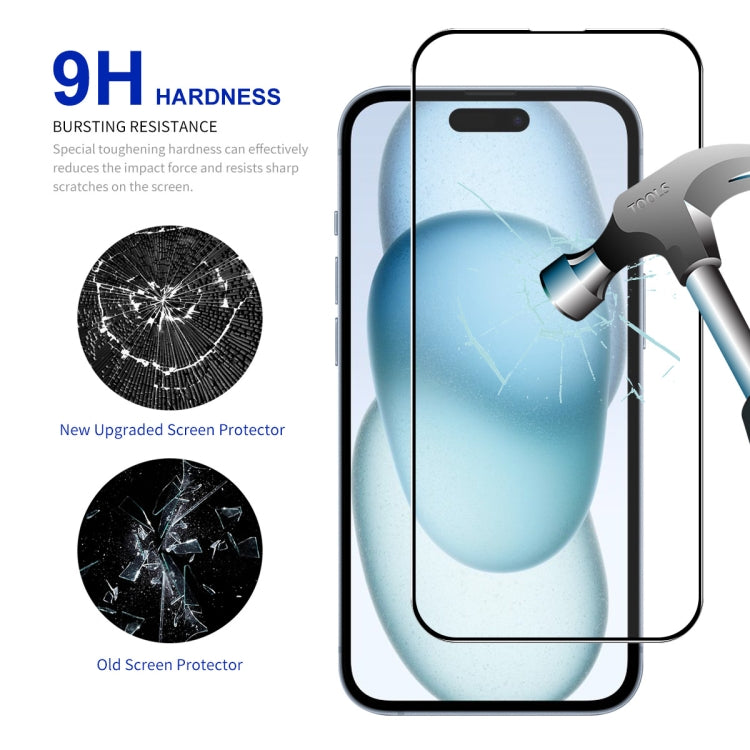 For iPhone 15 Plus ENKAY Easy Install High Alumina Silicon Full Glass Film