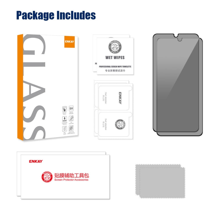 For Samsung Galaxy A15 4G / 5G 2pcs ENKAY Hat-Prince 360 Degree Anti-peeping Privacy Full Screen Tempered Glass Film