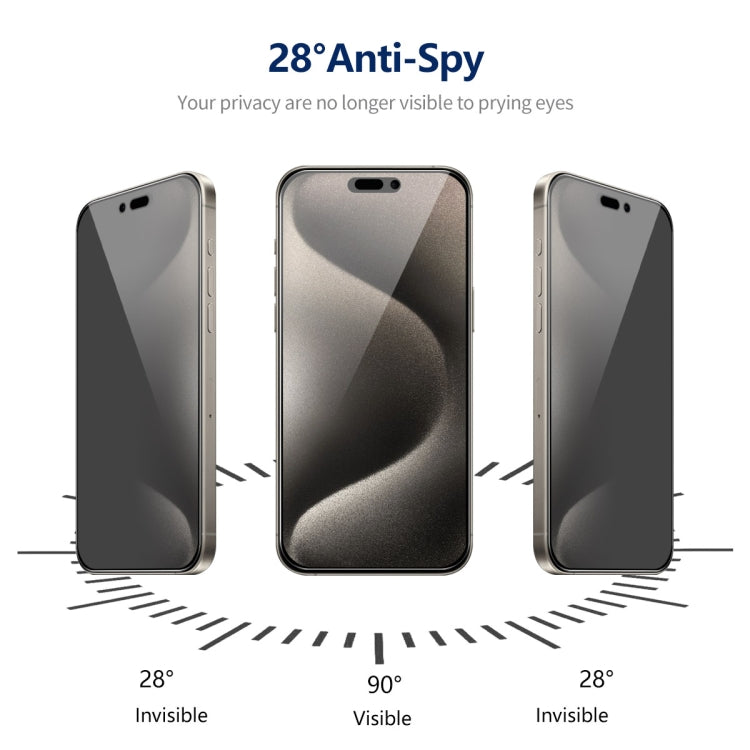 For iPhone 15 Pro Max ENKAY Hat-Prince 360 Degree Anti-peeping Privacy Full Screen Tempered Glass Film