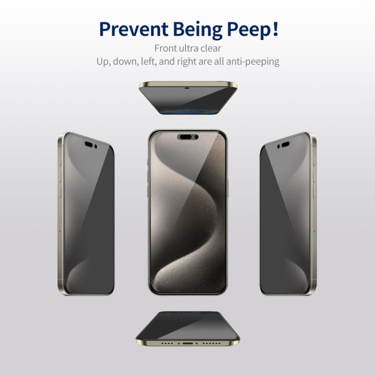 For iPhone 14 Pro Max 2pcs ENKAY Hat-Prince 360 Degree Anti-peeping Privacy Full Screen Tempered Glass Film