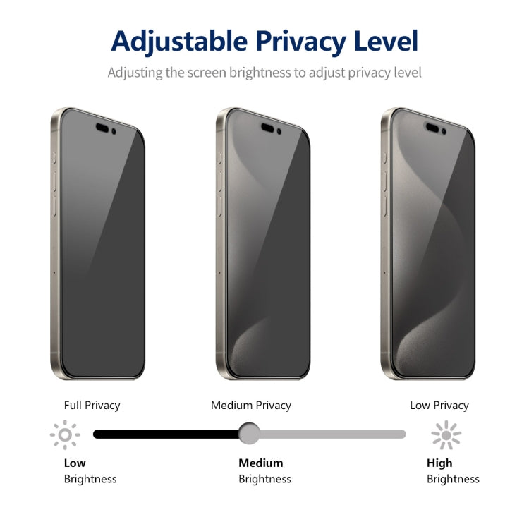 For iPhone 14 Pro 2pcs ENKAY Hat-Prince 360 Degree Anti-peeping Privacy Full Screen Tempered Glass Film