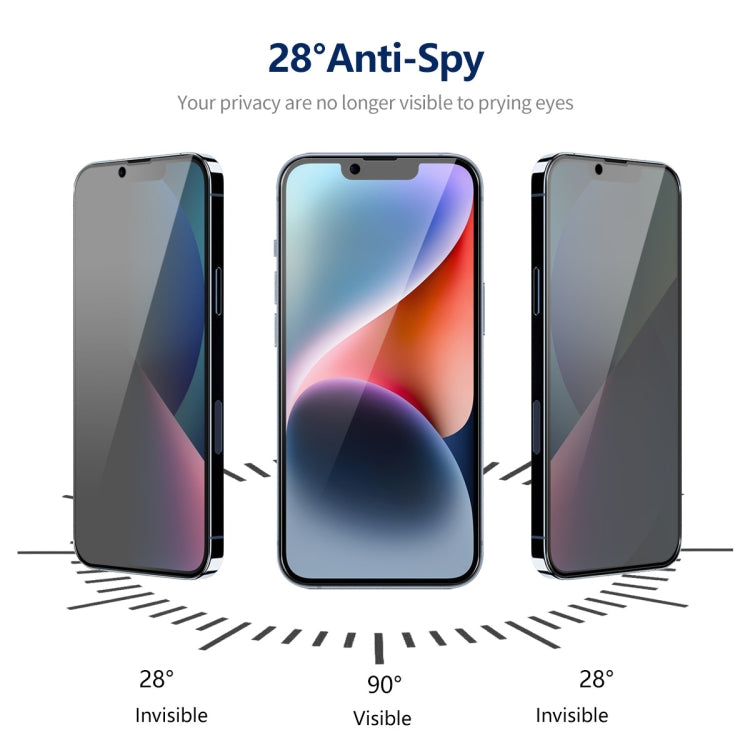 For iPhone 14 2pcs ENKAY Hat-Prince 360 Degree Anti-peeping Privacy Full Screen Tempered Glass Film
