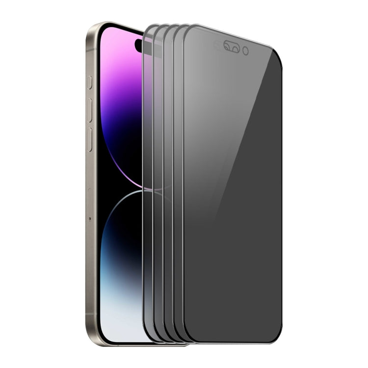 For iPhone 14 Pro 5pcs ENKAY Hat-Prince 360 Degree Anti-peeping Privacy Full Screen Tempered Glass Film