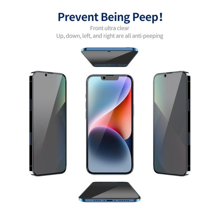 For iPhone 14 Plus 5pcs ENKAY Hat-Prince 360 Degree Anti-peeping Privacy Full Screen Tempered Glass Film